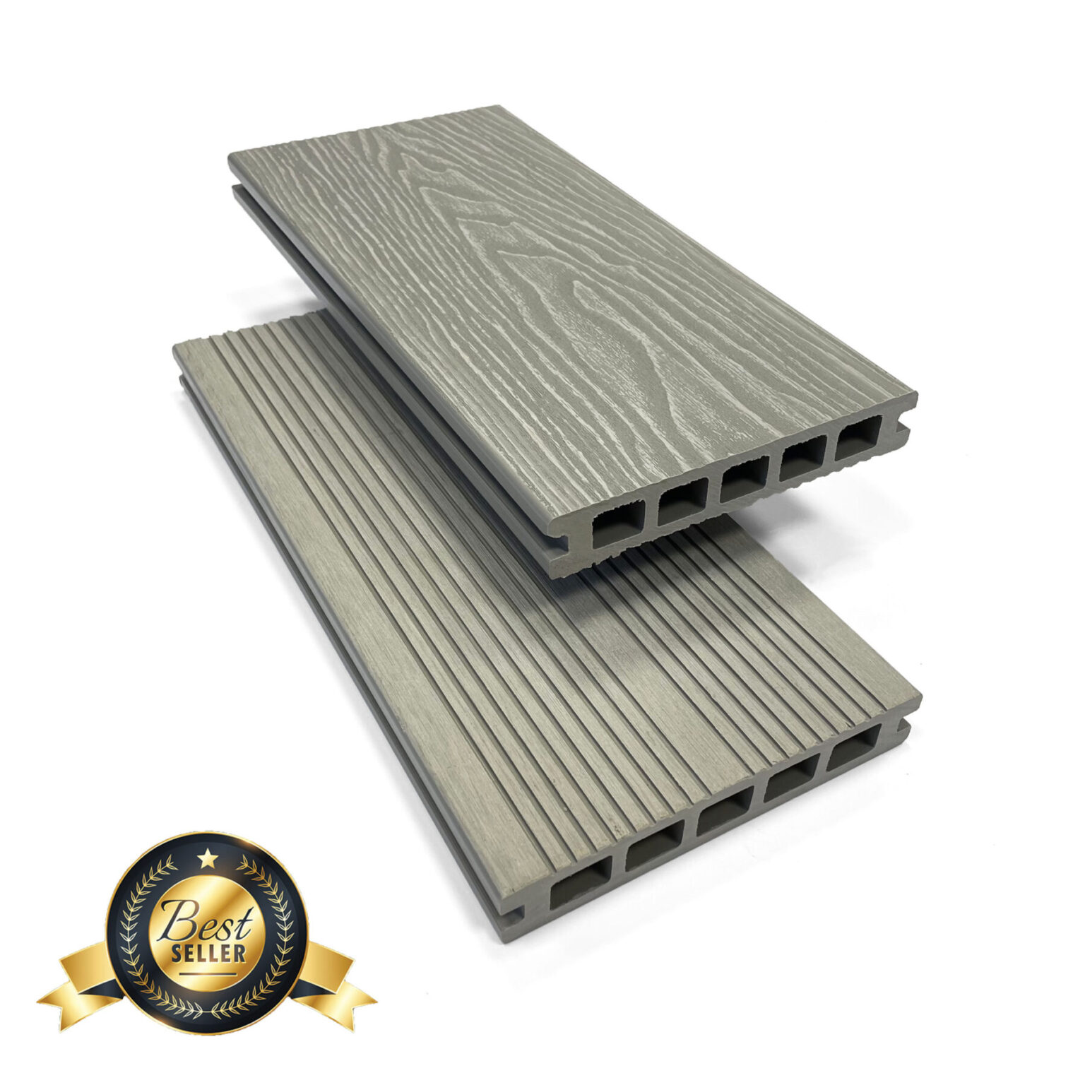 Deep Embossed Ash White Composite Decking The Outdoor Look