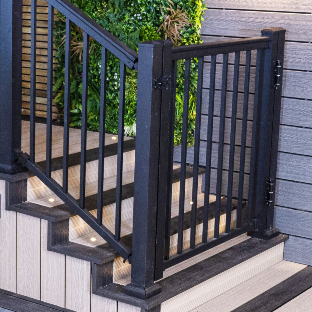 Black Aluminium Handrail for Deck Stairs | Modern Composite Decking ...
