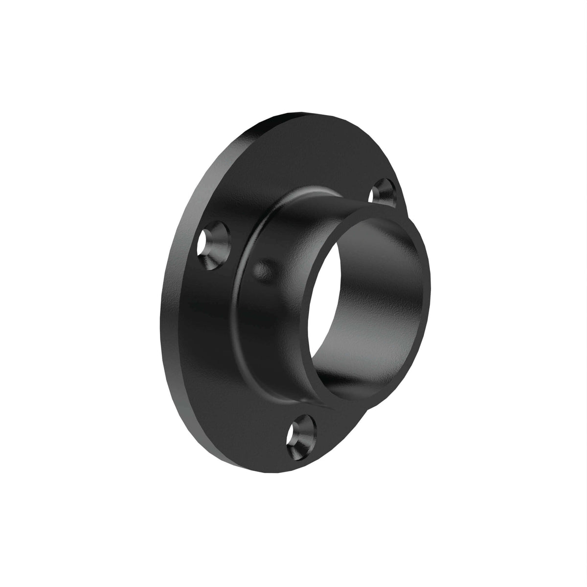 External Fit Round Tube Wall-Mounted Flange (Black)