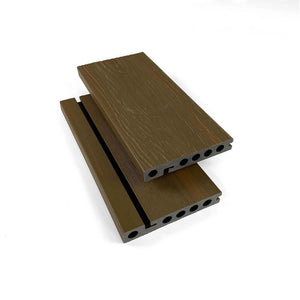Capped Deep Embossed Teak Bullnose Board Composite Decking