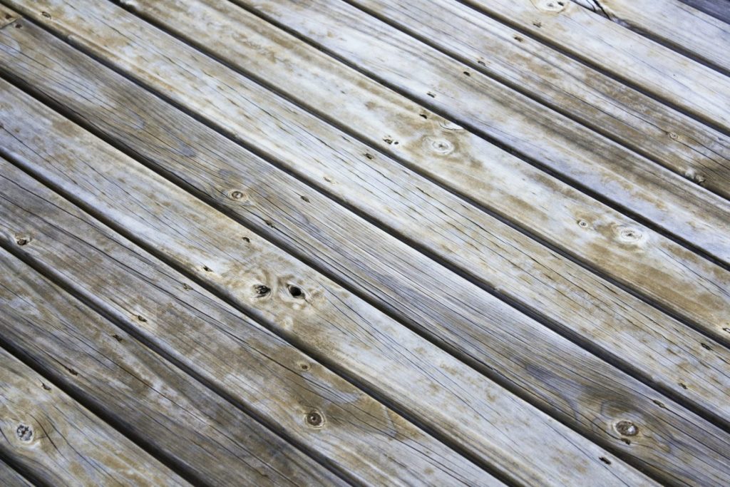 weathered wooden decking 