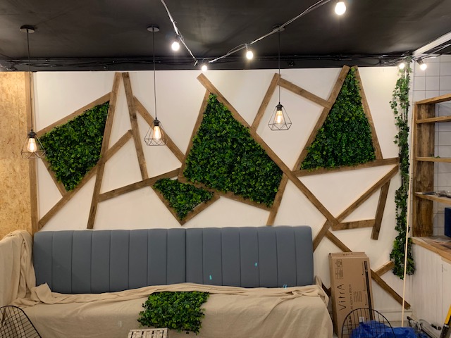 amazon artificial hedge tile design project