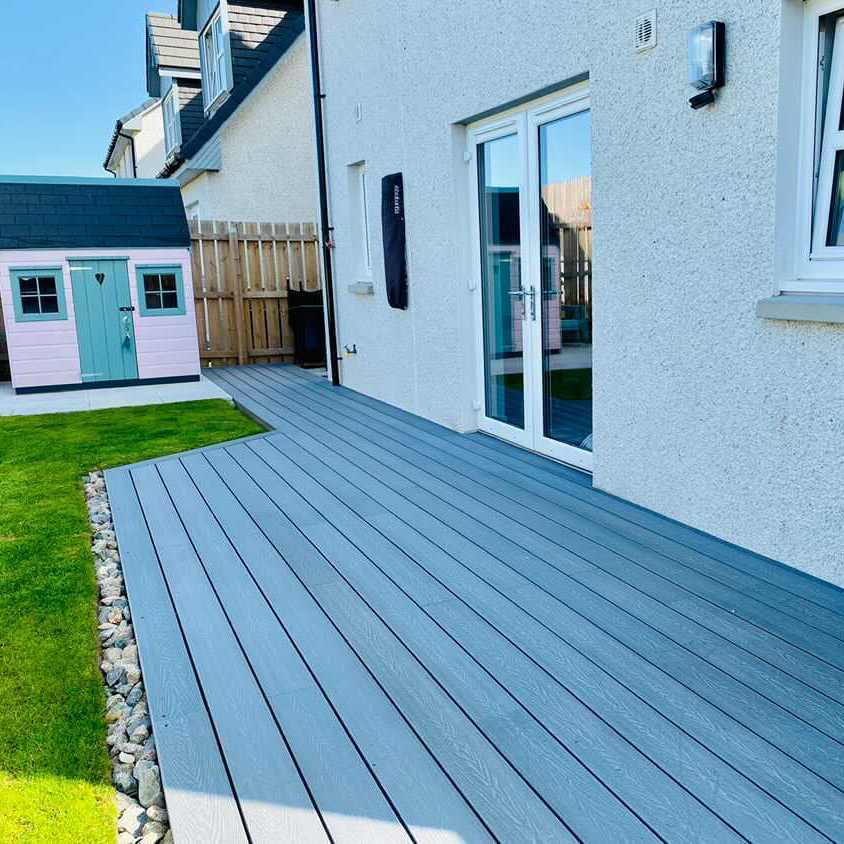 enhanced range silver ash composite decking