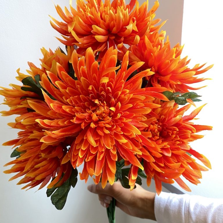 Artificial Chrysanthemum Orange Flowers Artificial Flower Arrangements