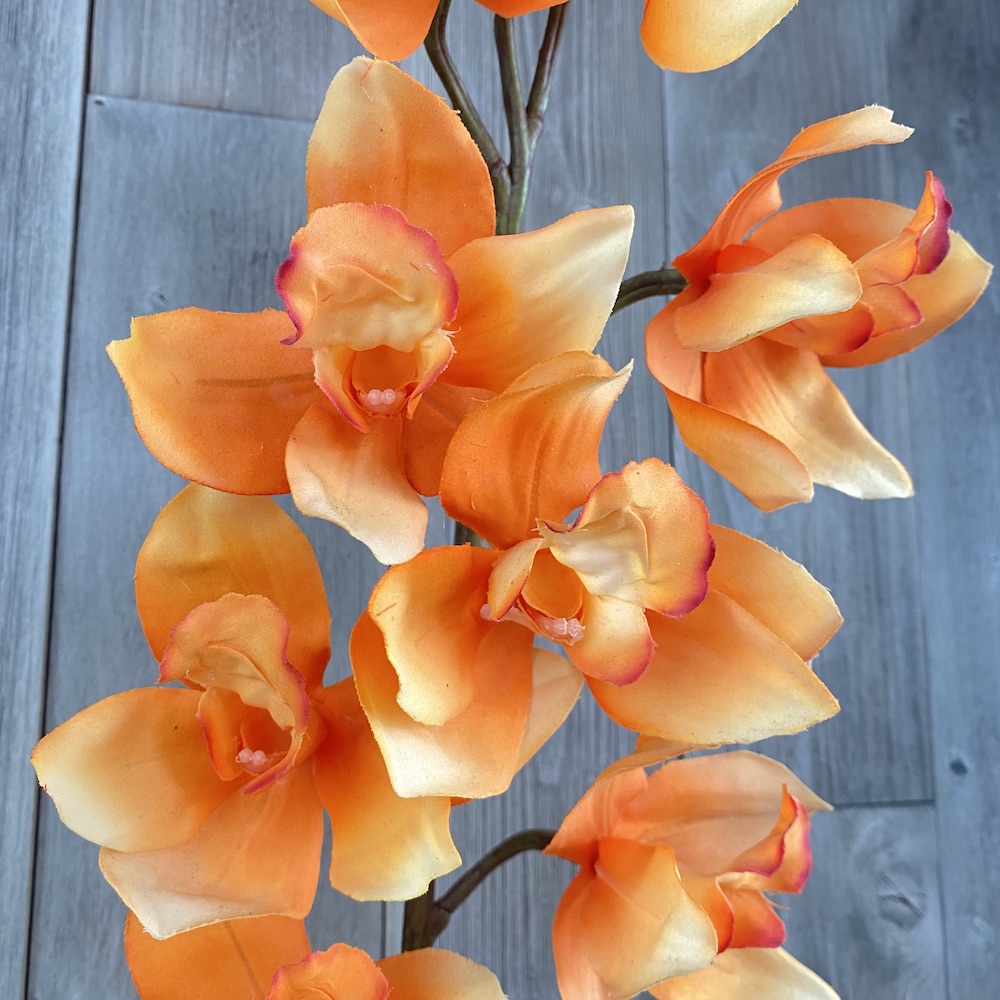 Orange Cymbidium Orchid Artificial Flowers The Outdoor Look