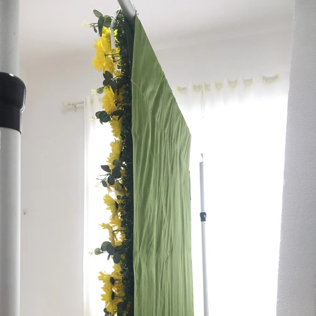 view of the back of the artificial sunshine flower wall strip