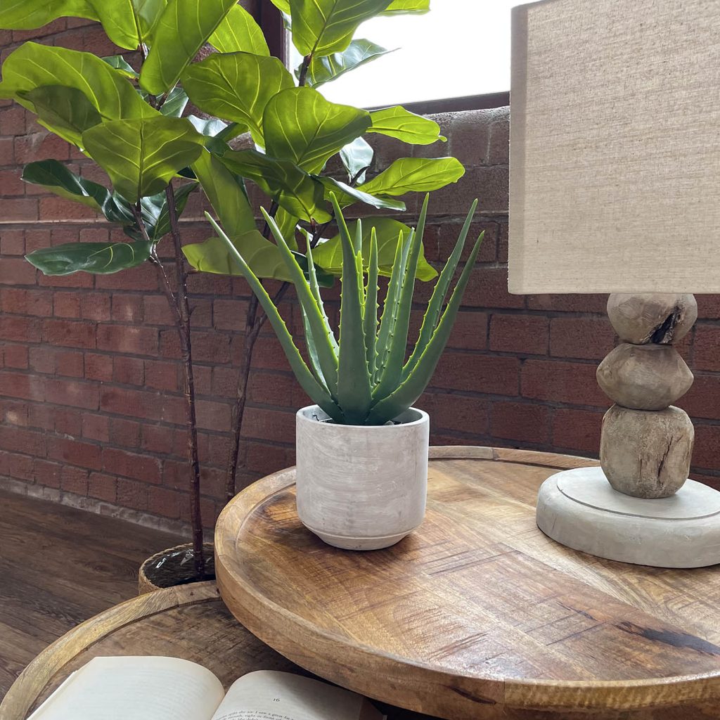 a collection of faux plants suitable for using in home offices or business premises 