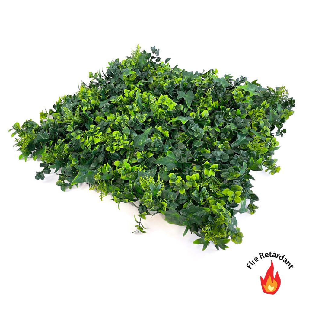 fire retardant artificial foliage hedge tiles suitable for commercial projects