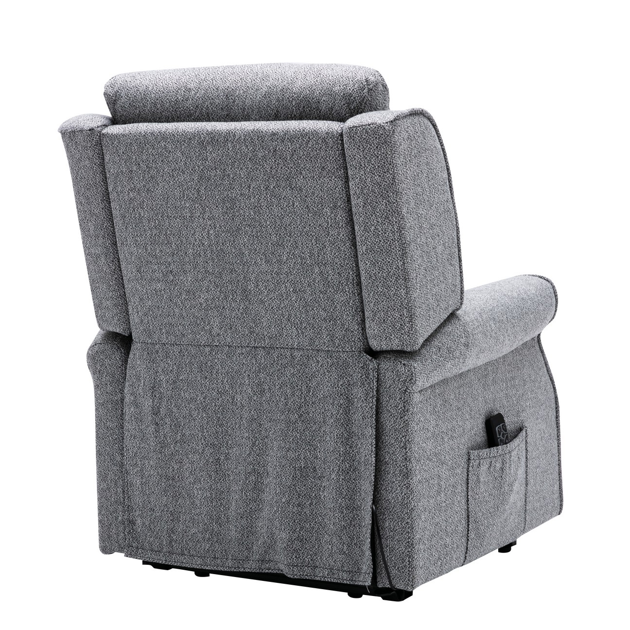 back view of Andover riser recliner chair in grey