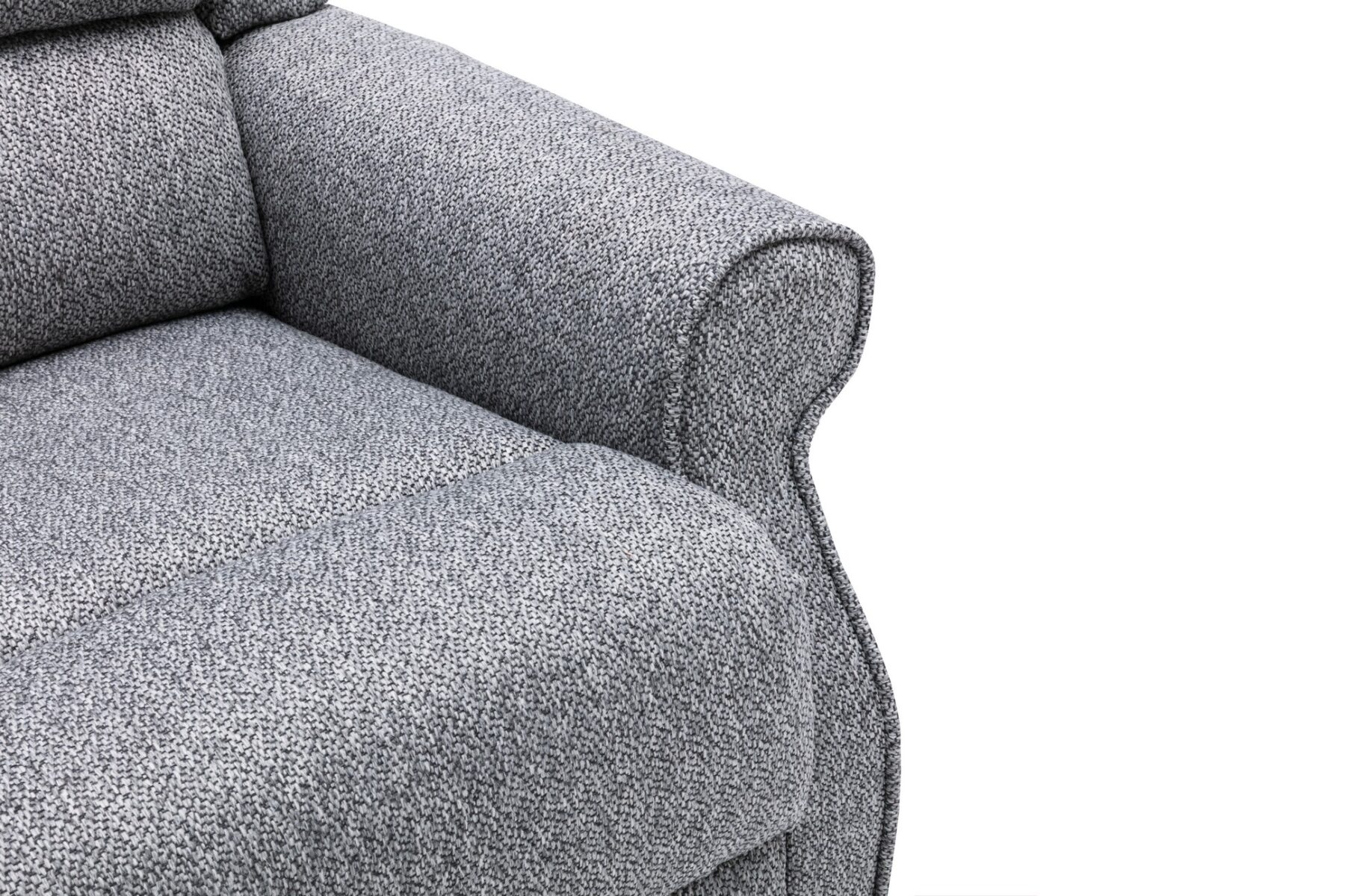 close up Andover riser recliner chair in grey