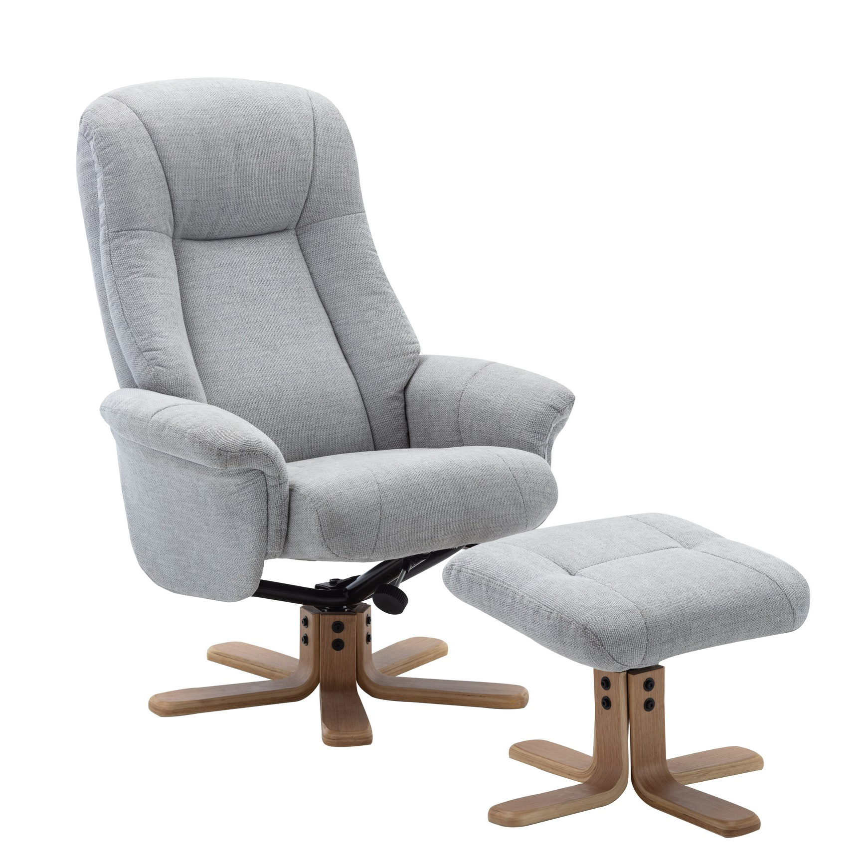 swivel recliner chair cloud fabric and stool