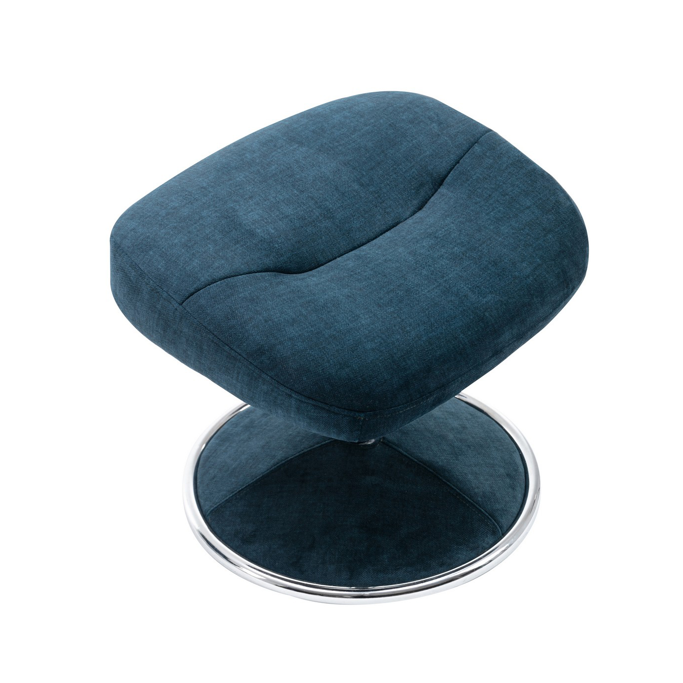 deep sea blue swivel recliner chair foot stool