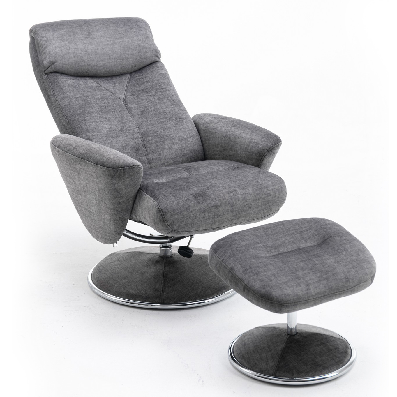 graphite grey swivel recliner chair in paddington