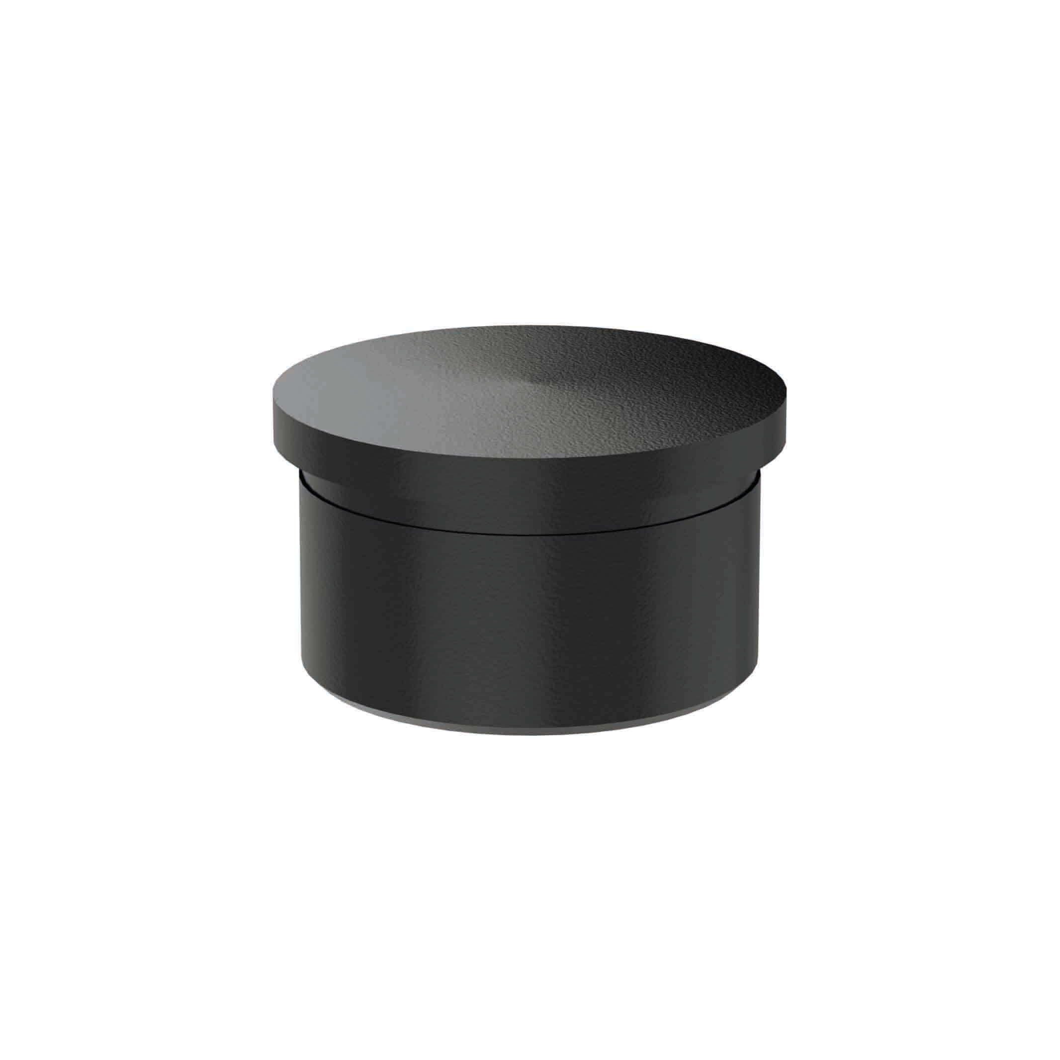 flat top post cap black powder coated