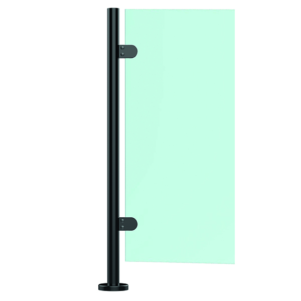 bespoke size black post and glass system