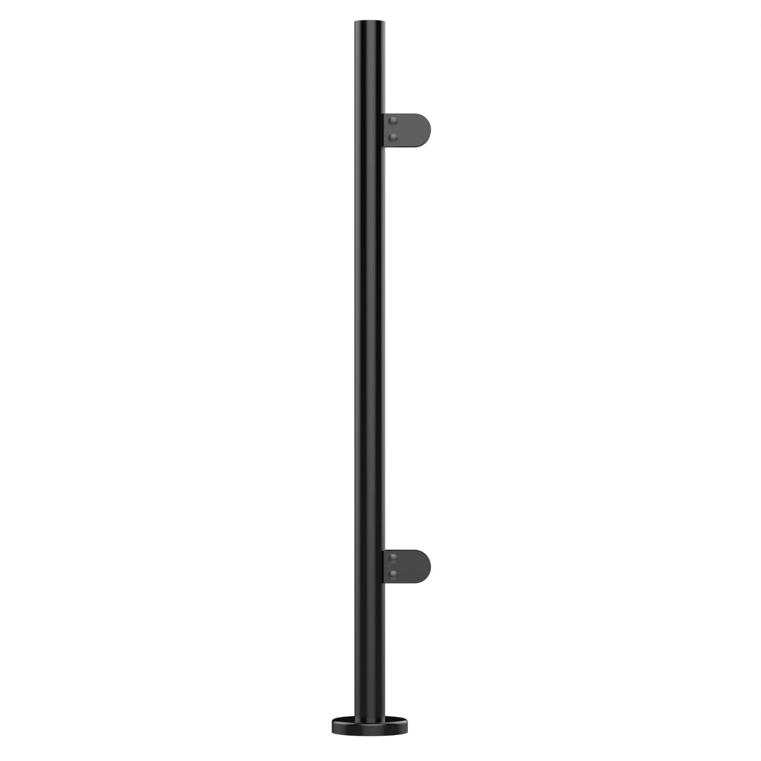 powder-coated black stainless steel round end post