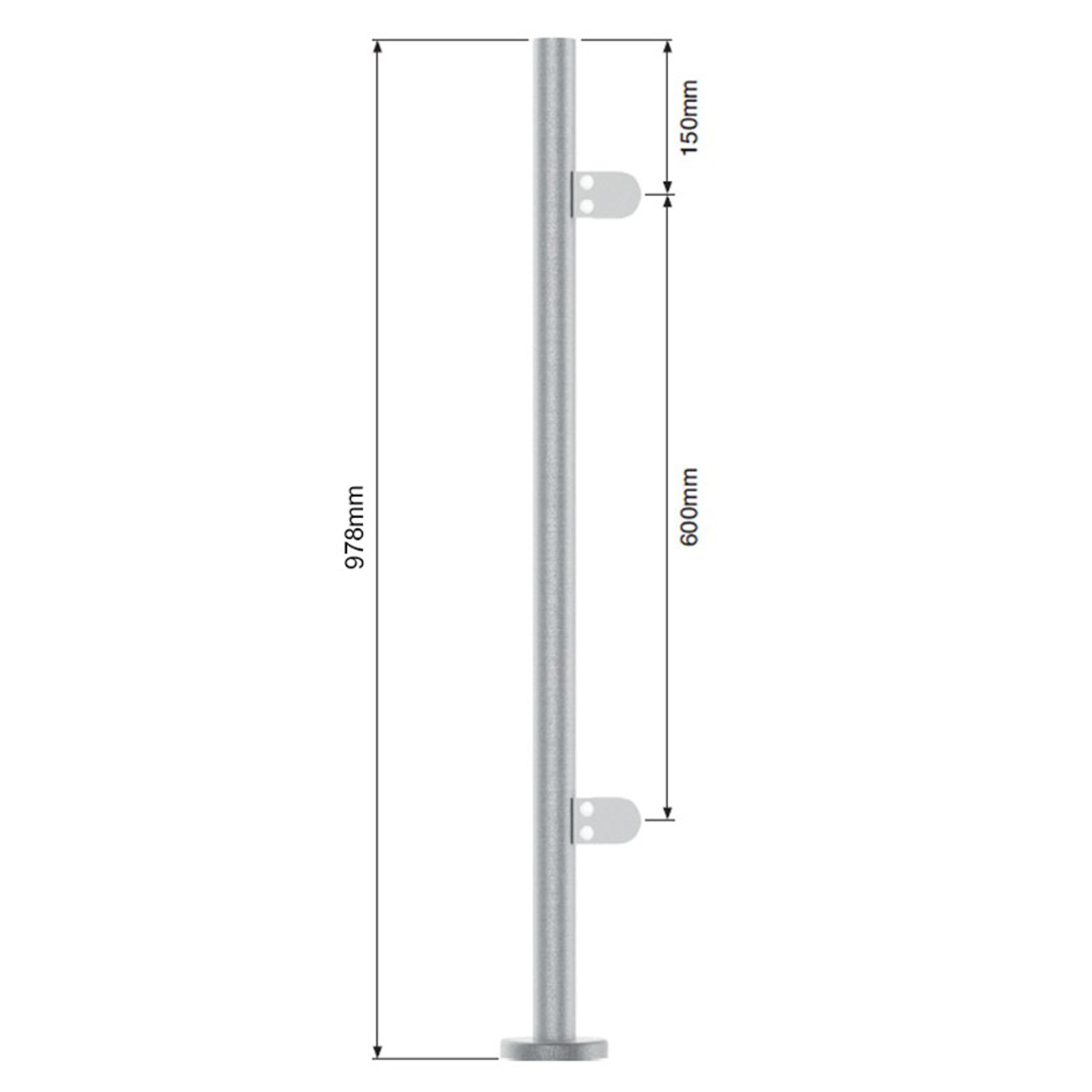 978mm stainless steel post measurements