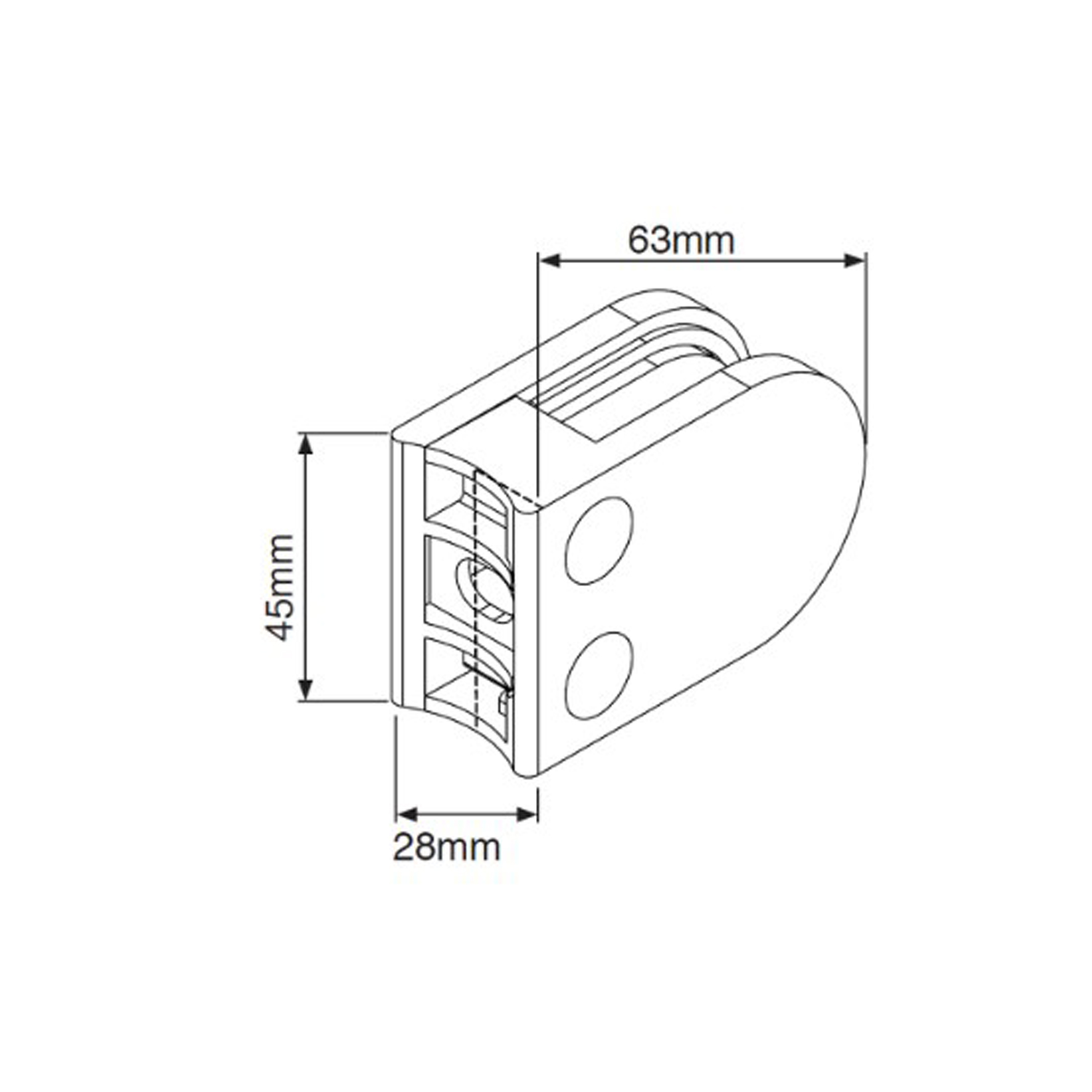 D-shaped clamp measurements