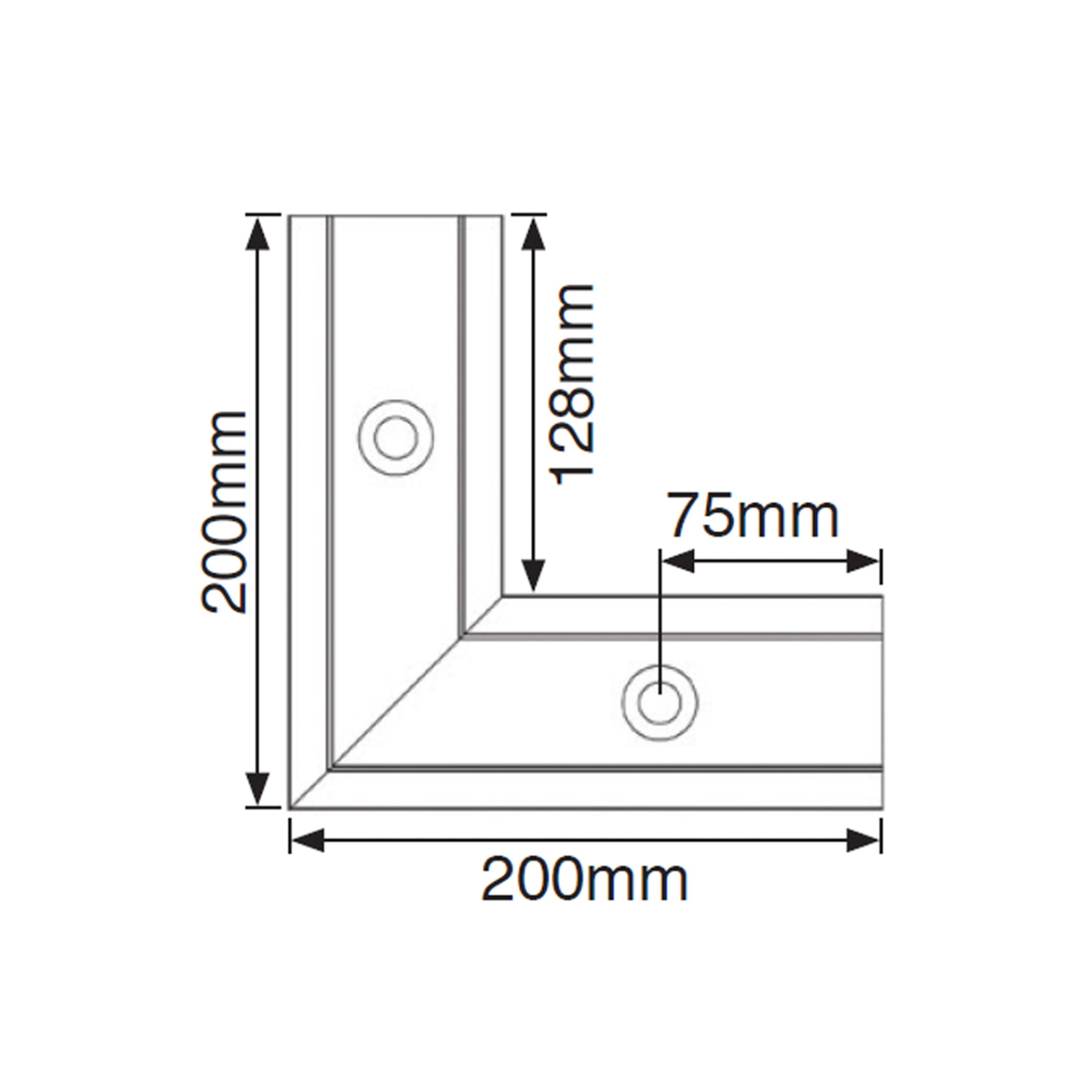 measurements for corner base fix channel