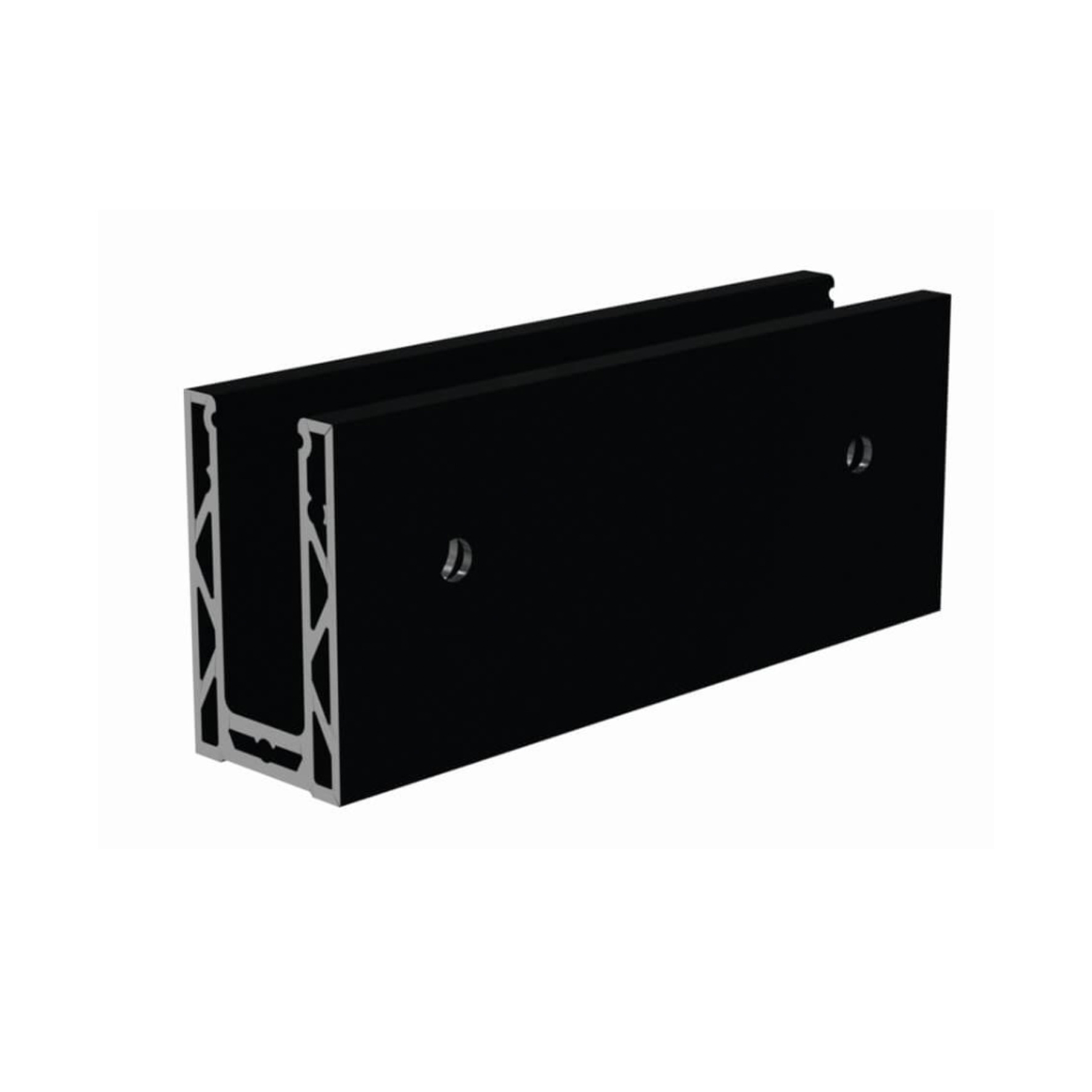 side fix black aluminium balustrade channel